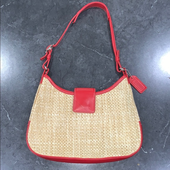 Coach Handbags - Coach Woven Straw mini Hobo Bag
